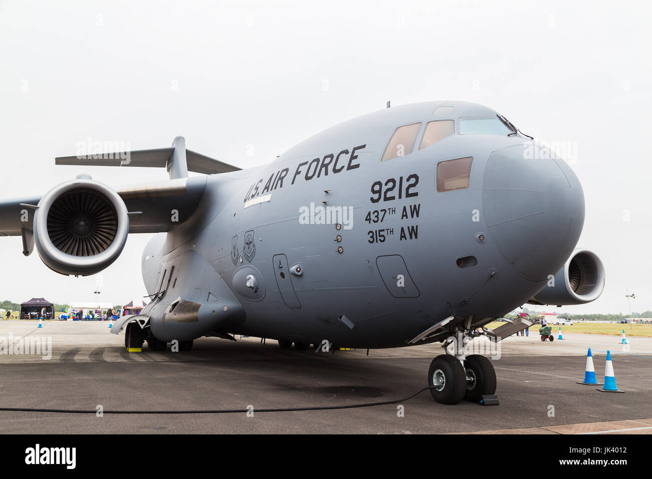C-17A dall'US Air Force comando Reserve visto al 2017 Royal International Air Tattoo at Royal Air Force Fairford nel Gloucestershire - grande Foto Stock
