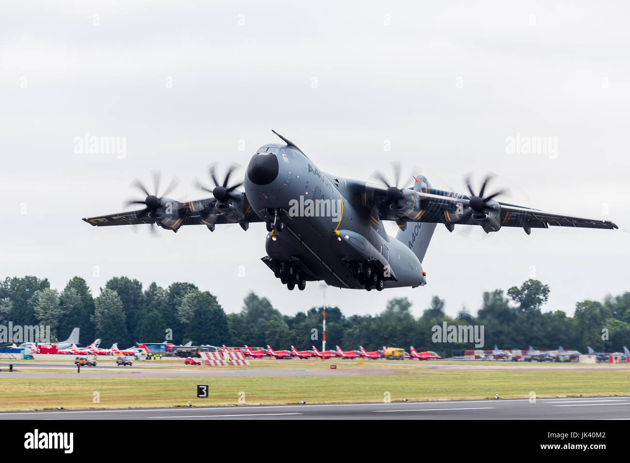 A400M Atlas visto al 2017 Royal International Air Tattoo a RAF Fairford nel Gloucestershire - il più grande airshow di militari in tutto il mondo. Foto Stock