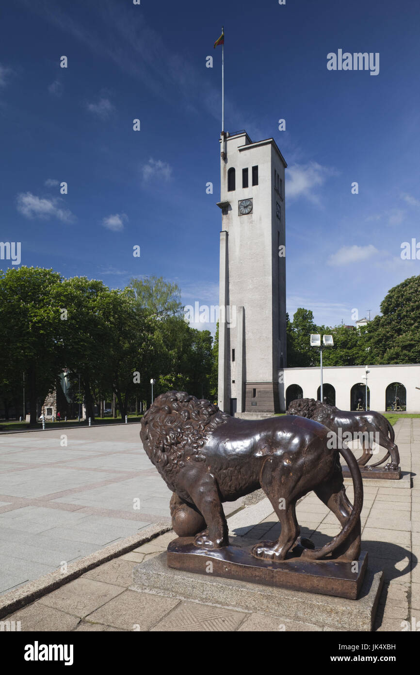 La lituania, Centrale della Lituania, Kaunas, Unità quadrate, Torre dell'orologio Foto Stock