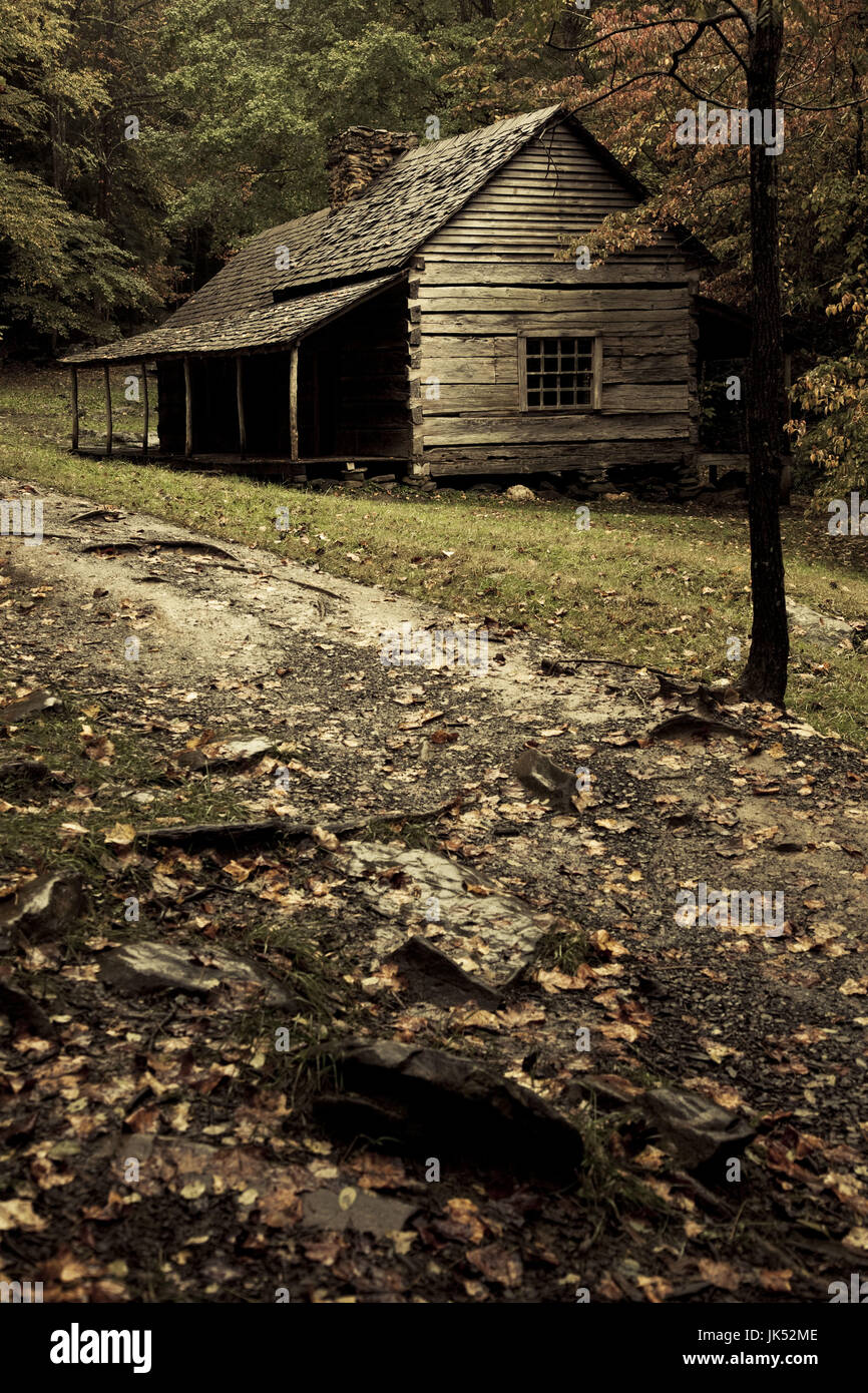 Stati Uniti d'America, Tennessee, Gatlinburg, Great Smoky Mountains National Park, storico Bud Ogle Farm, 1883-1925, autunno Foto Stock