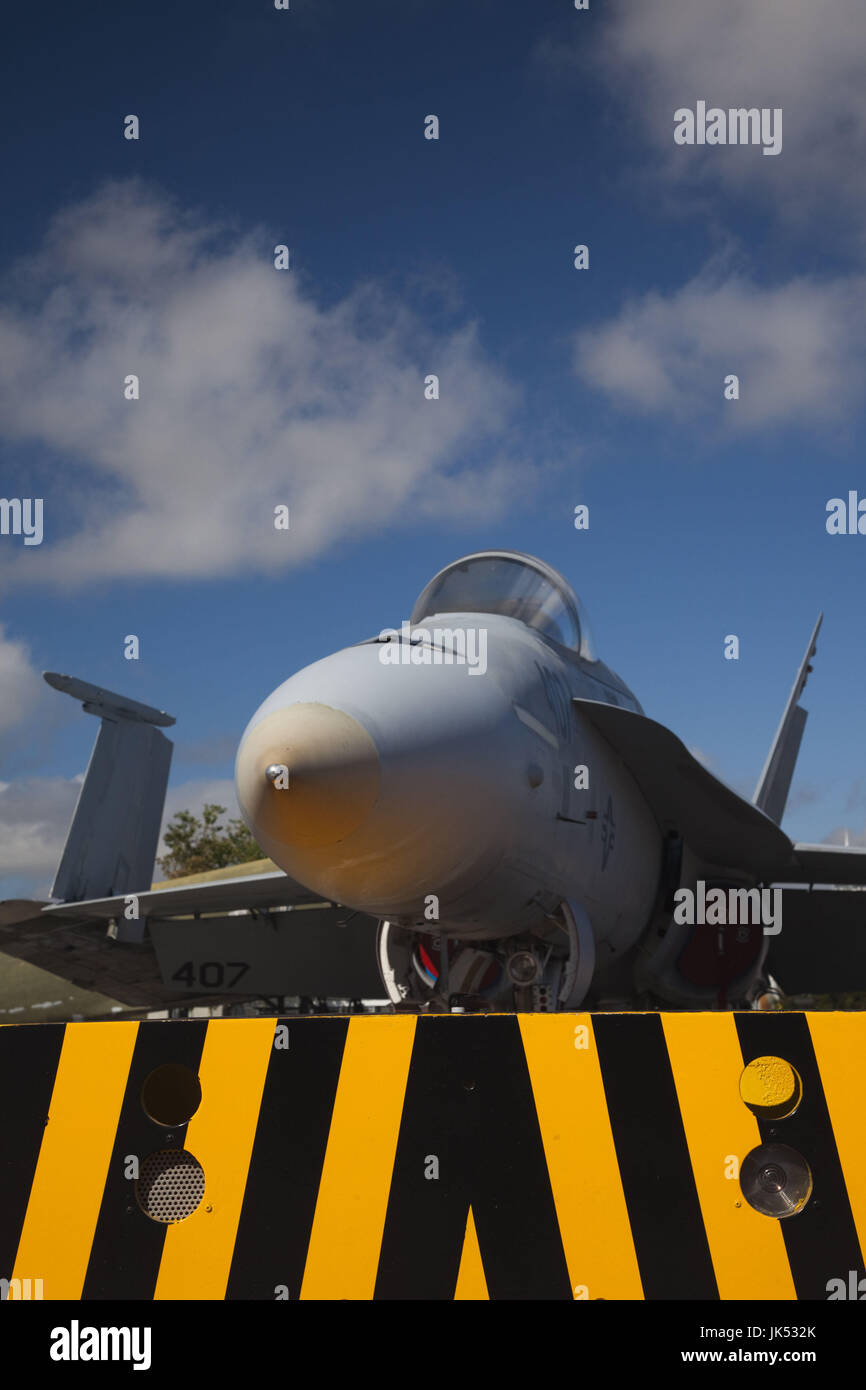 Stati Uniti d'America, Alabama, Mobile Battleship Memorial Park, F-18 Hornet aereo da caccia Foto Stock
