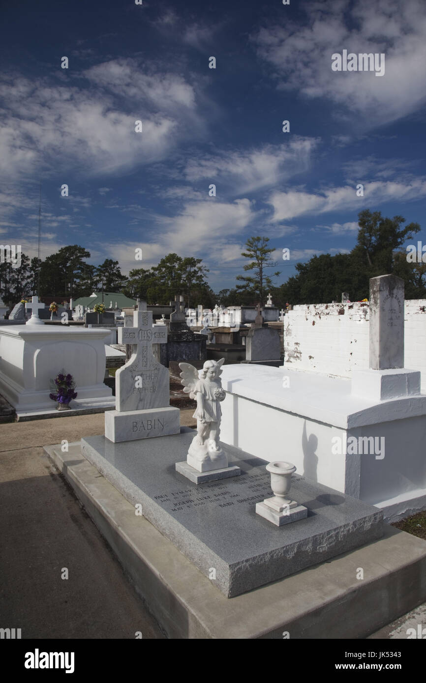 Stati Uniti d'America, Louisiana Cajun Country, Breaux Bridge, aragosta Capitale del mondo, cimitero Cajun-French Foto Stock