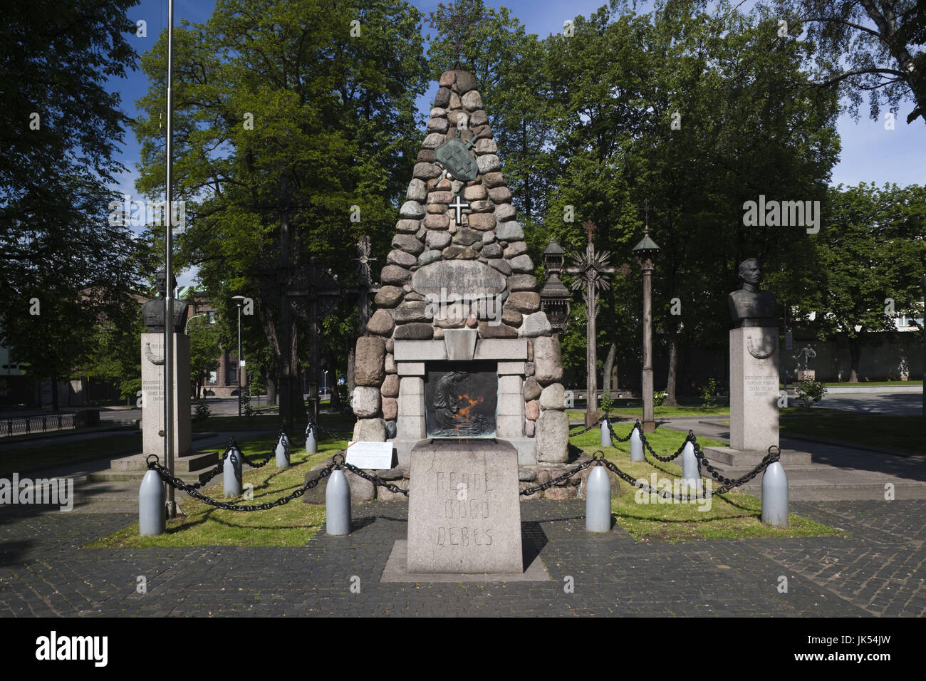 La lituania, Centrale della Lituania, Kaunas, Unità quadrate, veterani lituano monumento Foto Stock