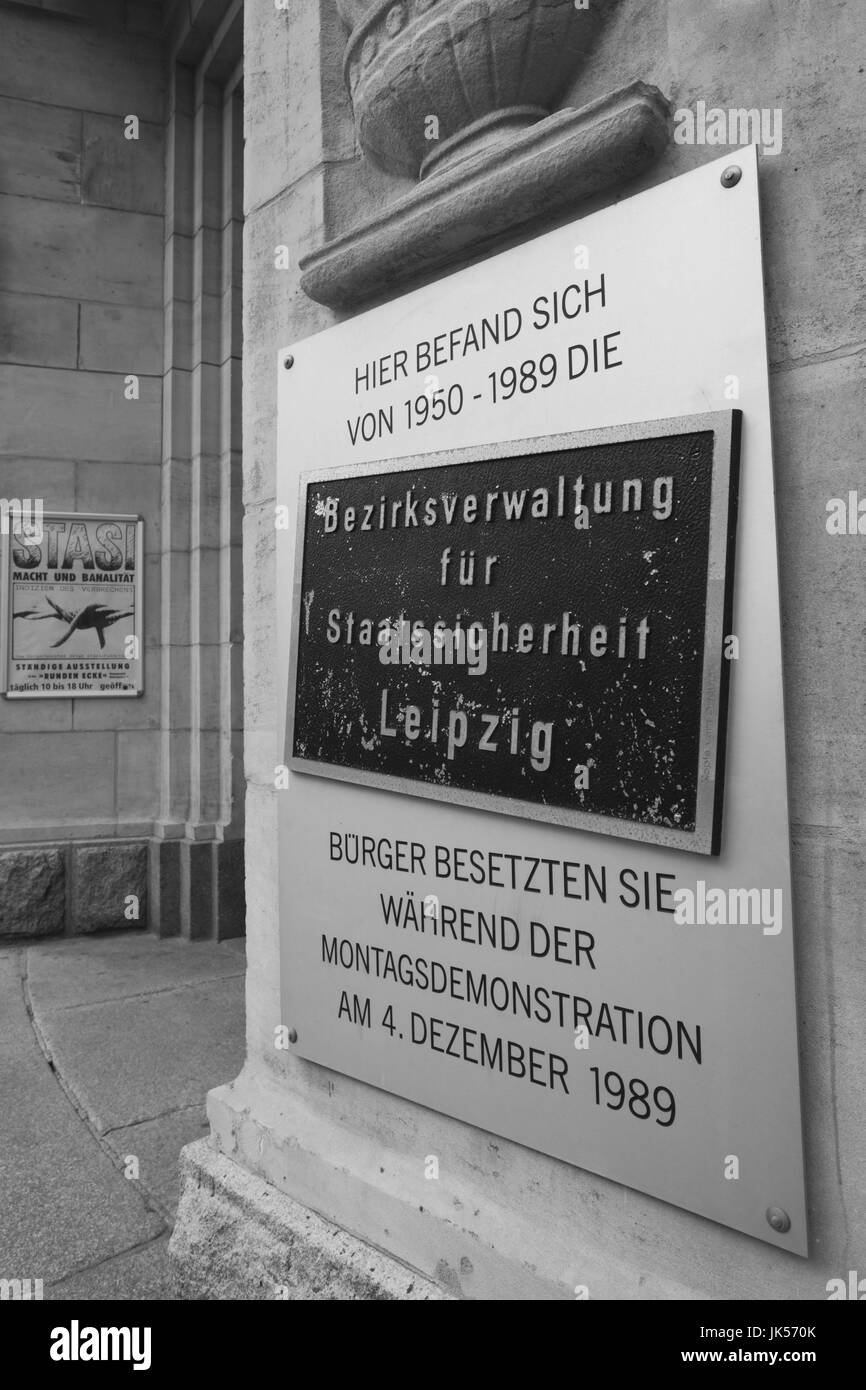 Germania, Sachsen, Leipzig, Stasi la polizia segreta Museum, esterno, Foto Stock