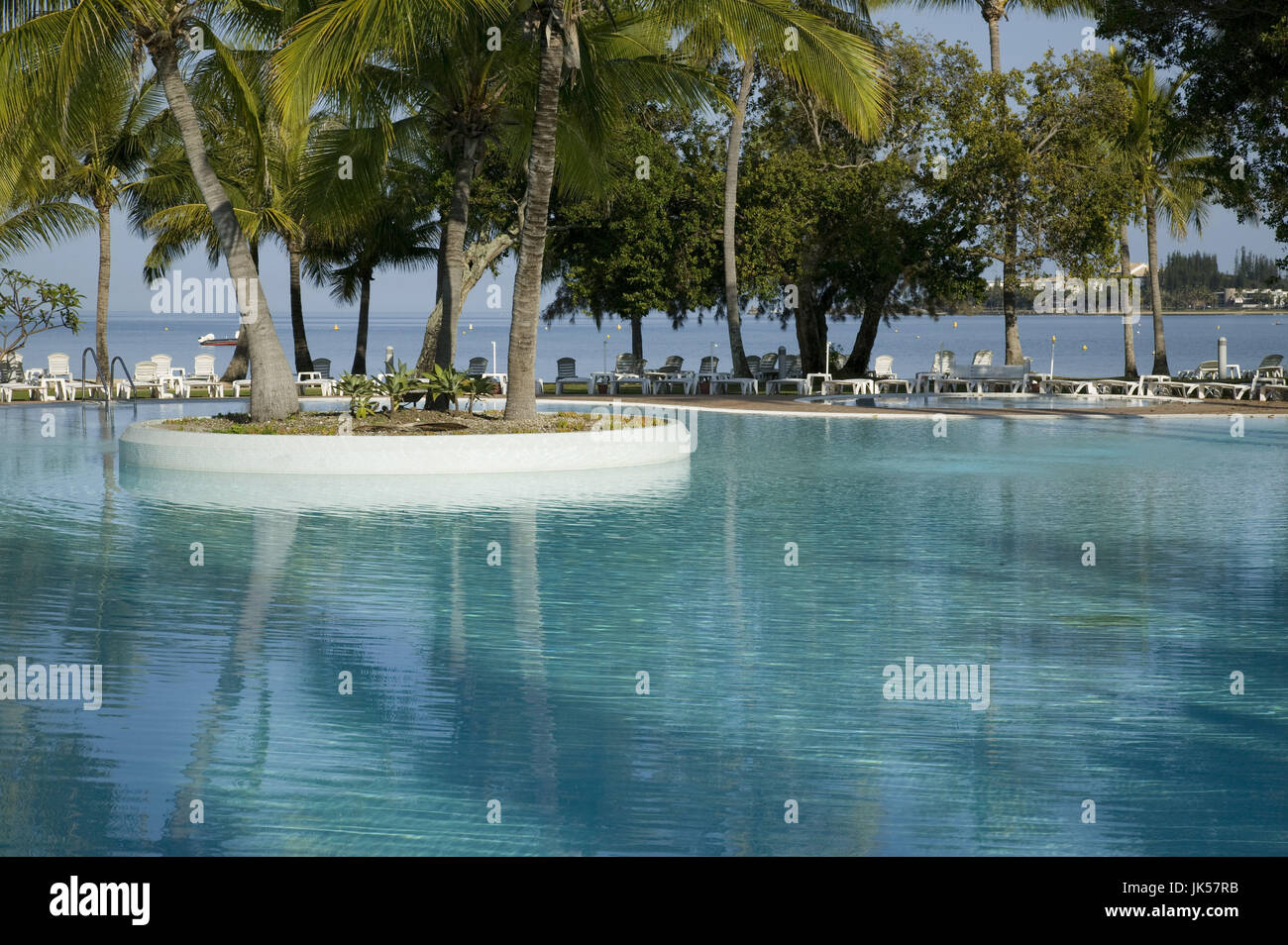 Nuova Caledonia, Grande Terre Isola, Noumea, Hotel Le Meridien, Anse Vata resort area, vista piscina, Foto Stock