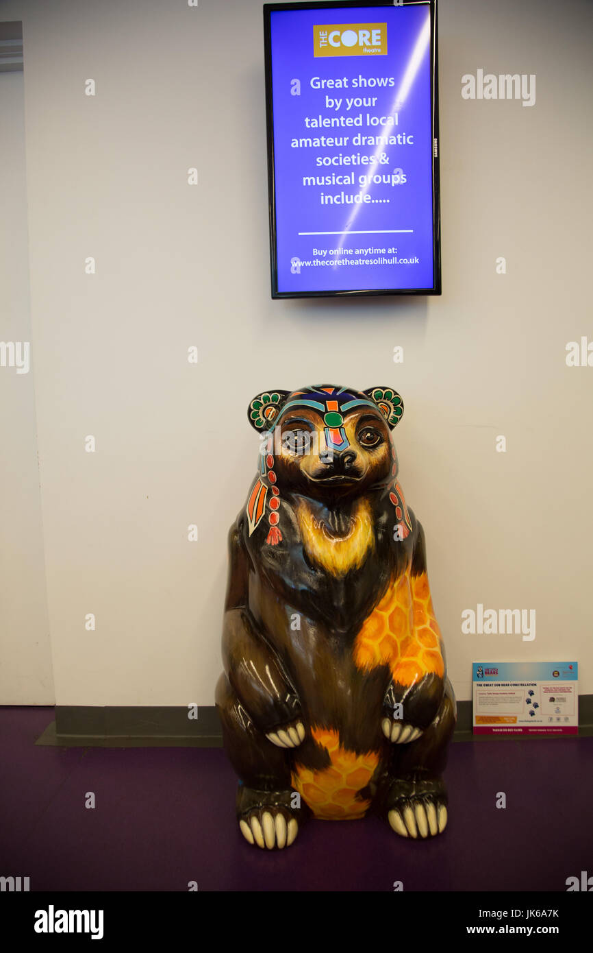 Birmingham, Regno Unito. 22 Luglio, 2017. il grande orso Sun Constellation recare sul sentiero di Birmingham e la zona circostante in congiunzione con Birminghams Ospedale dei Bambini è possibile scaricare un'app e unire il sentiero per vedere tutti gli orsi intorno a Birmingham Credito: Steven roe/Alamy Live News Foto Stock