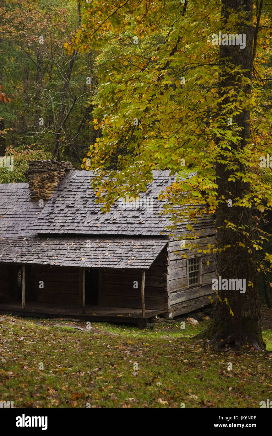 Stati Uniti d'America, Tennessee, Gatlinburg, Great Smoky Mountains National Park, storico Bud Ogle Farm, 1883-1925, autunno Foto Stock