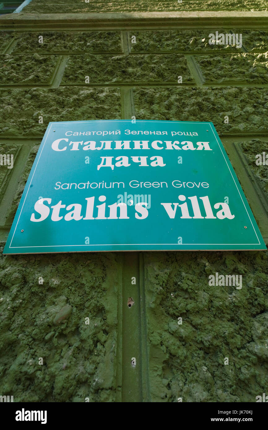 Russia, il litorale del Mar Nero, Sochi, Stalin Dacha, casa estiva del dittatore sovietico Joseph Stalin sui motivi della Zelenaya Roscha sanitorium, esterna Foto Stock