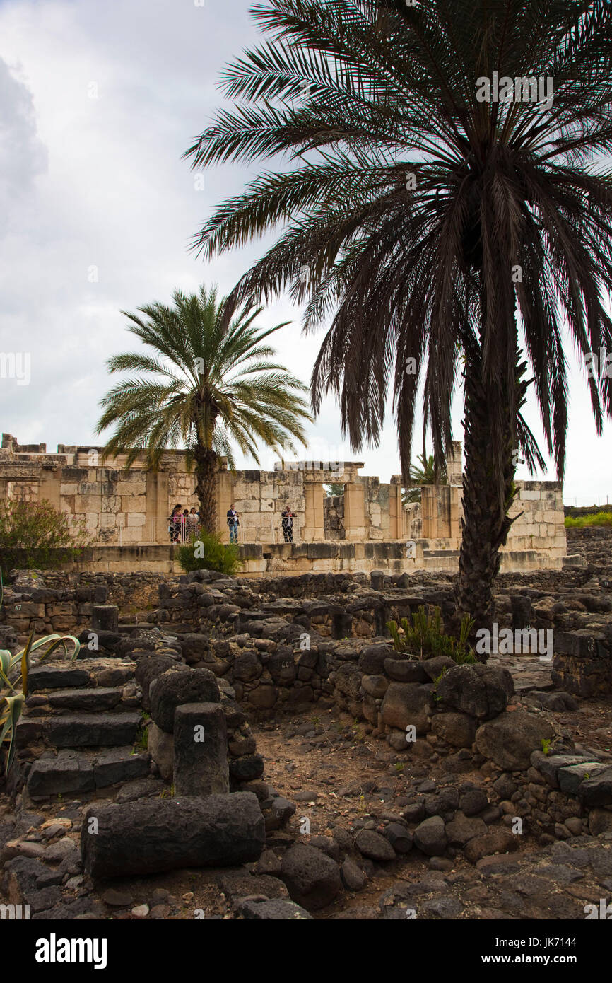 Israele, la Galilea, Capernaum, rovine di biblico-villaggio era la casa di Gesù Cristo durante il suo tempo in Galilea Foto Stock