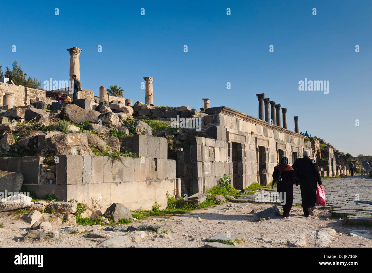 Giordania, Umm Qais-Gadara, resti di antiche ebraica e la città romana Foto Stock