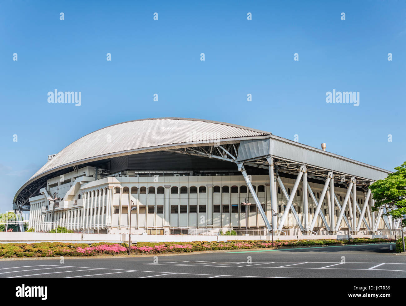 Centro sportivo Ariake Coliseum presso l'area Ariake Tokyo Big Sight della Baia di Tokyo, Giappone Foto Stock