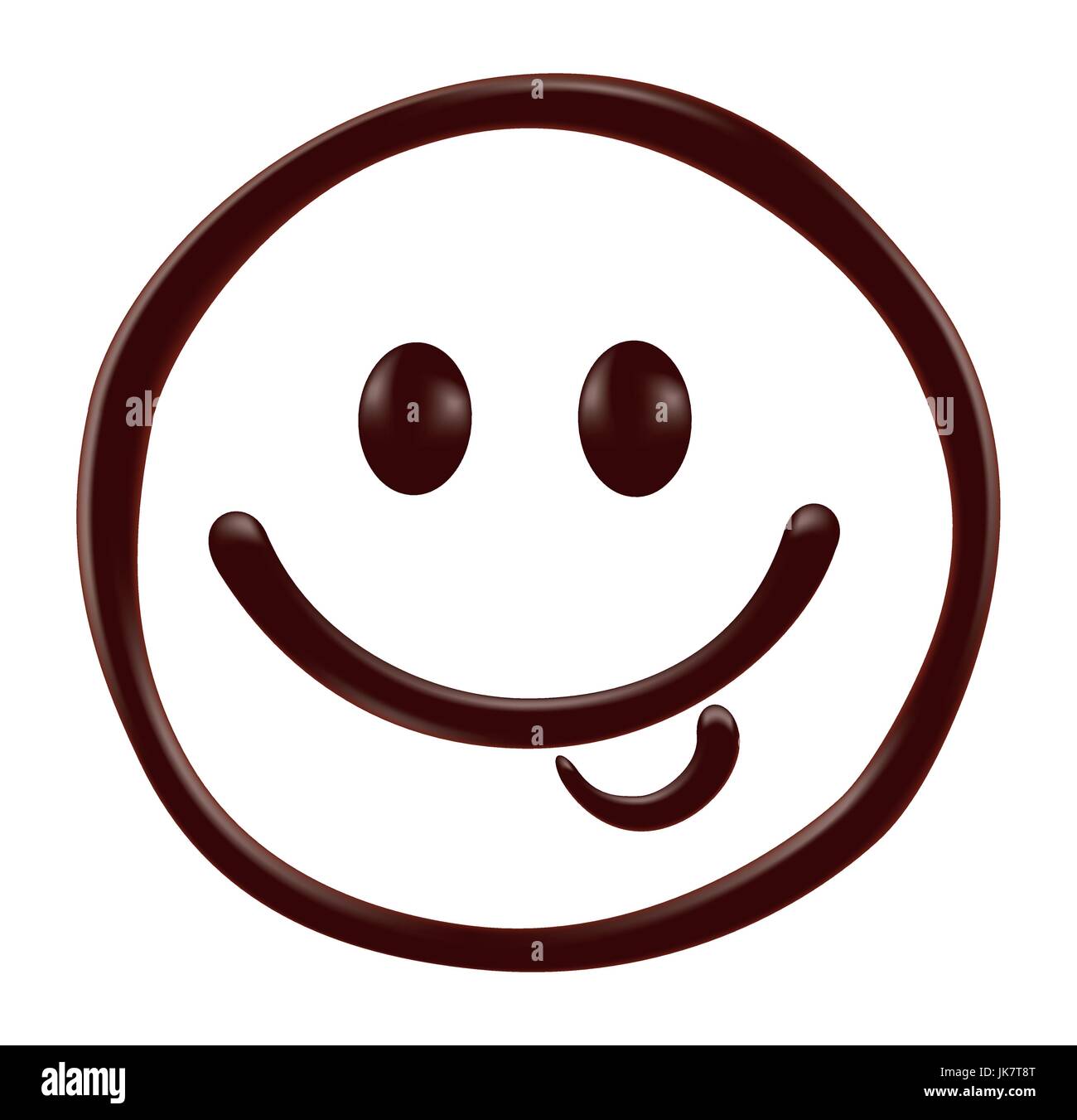 Il cioccolato faccina sorridente su sfondo bianco, realistici illustrazione vettoriale Illustrazione Vettoriale