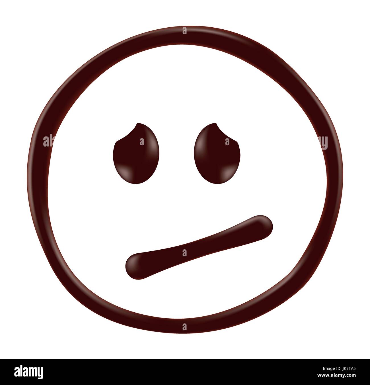 Il cioccolato faccina sorridente su sfondo bianco, realistici illustrazione vettoriale Illustrazione Vettoriale