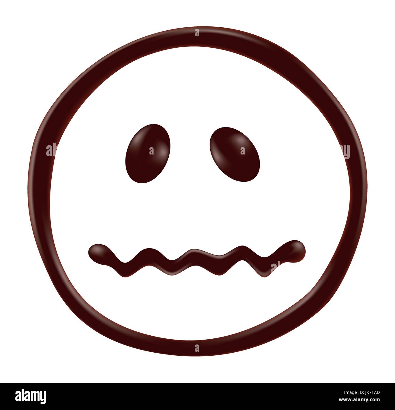 Il cioccolato faccina sorridente su sfondo bianco, realistici illustrazione vettoriale Illustrazione Vettoriale