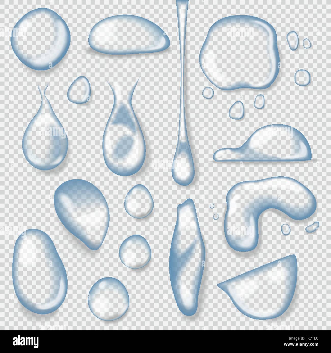 Set di gocce d'acqua, realistici illustrazione vettoriale Illustrazione Vettoriale