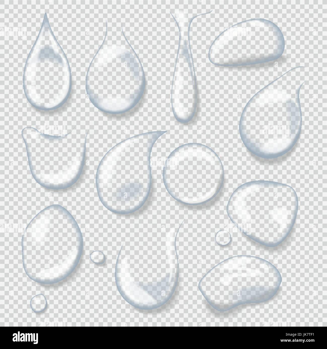 Set di gocce d'acqua, realistici illustrazione vettoriale Illustrazione Vettoriale