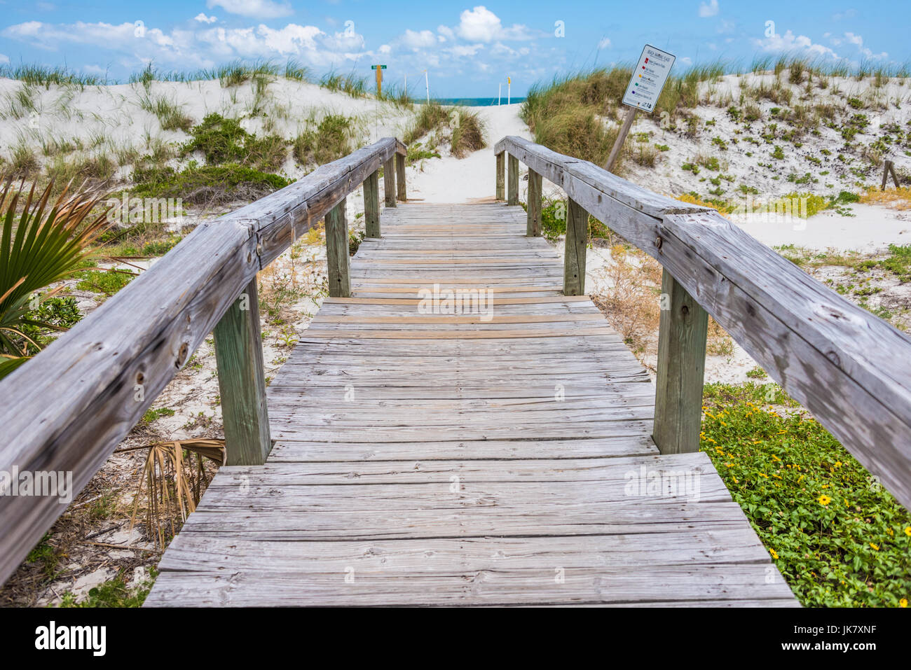 Spiaggia locale di accedere alla spiaggia di Nettuno, appena a nord della Spiaggia di Jacksonville, Florida. (USA) Foto Stock
