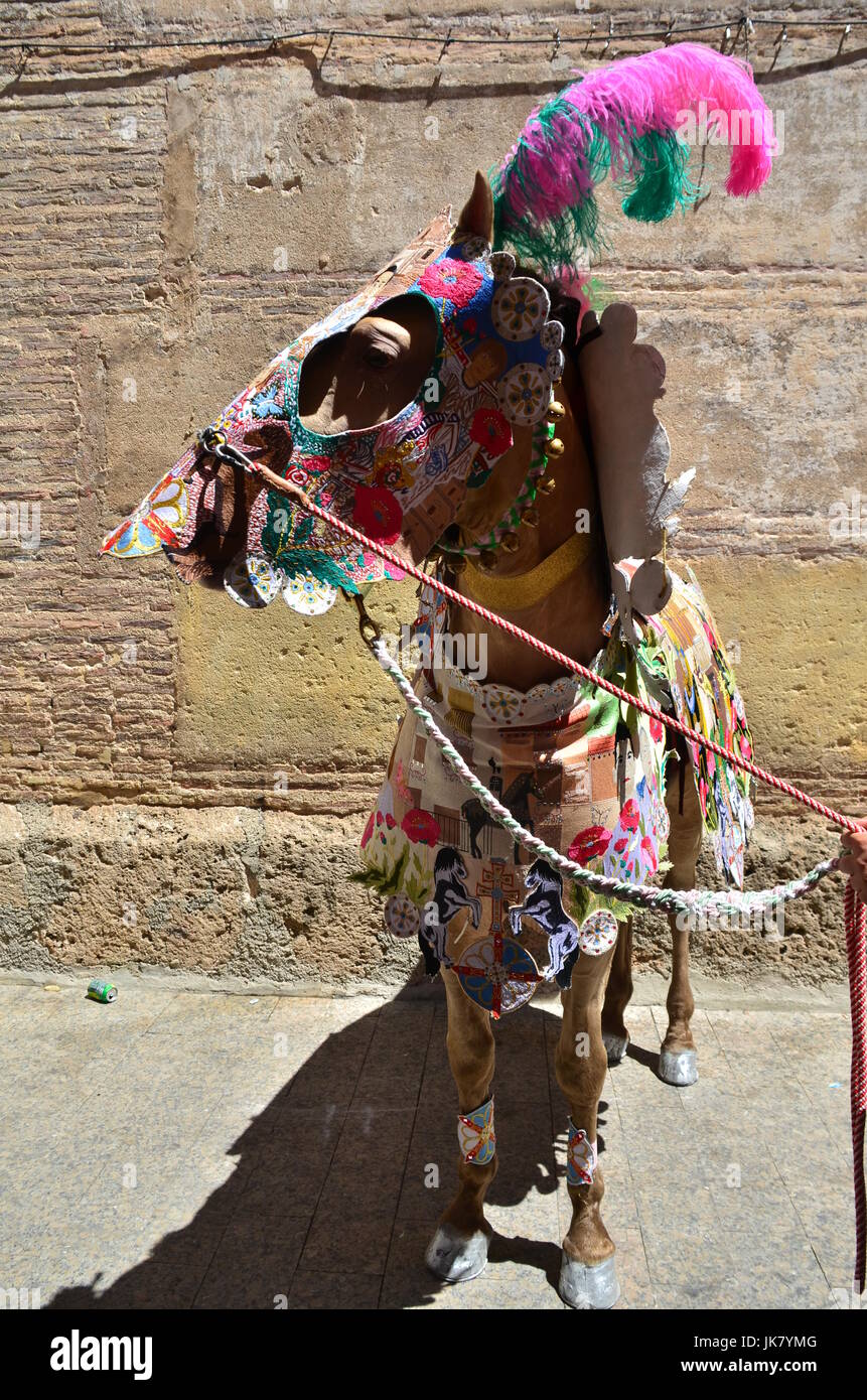 Caravaca de la Cruz festival. I cavalli del vino Foto Stock