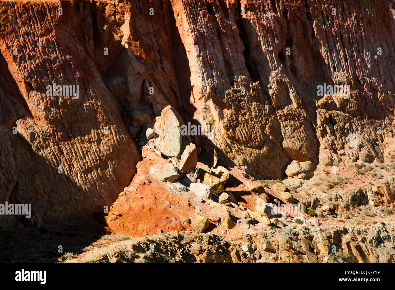 Aprire Pit crollo del banco Foto Stock