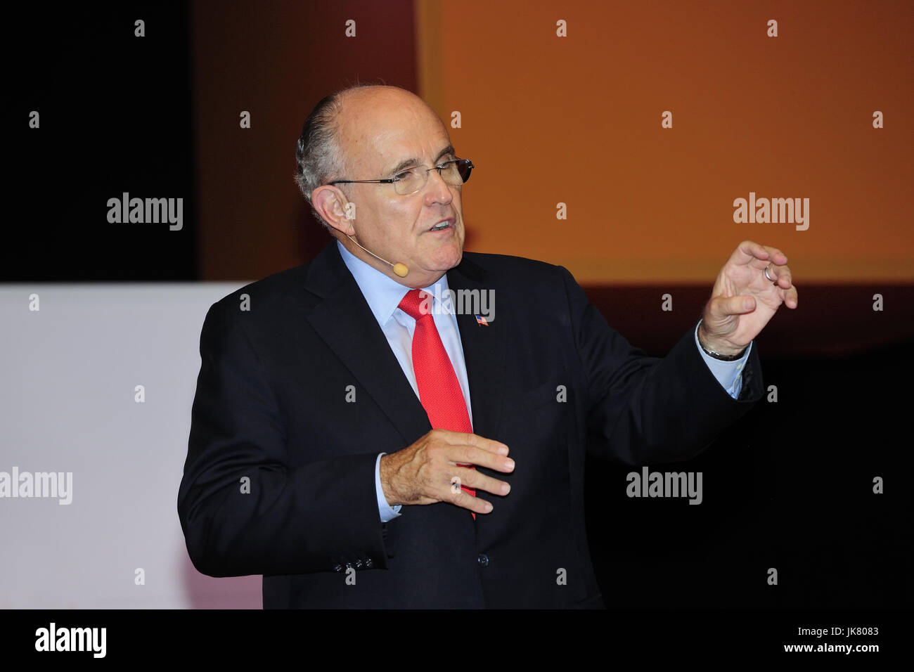 giuliani, sindaco, nuovo, pol, politica, autorità, rudolph, singolo, parlando, stati uniti, york, foto Kazimierz Jurewicz Foto Stock