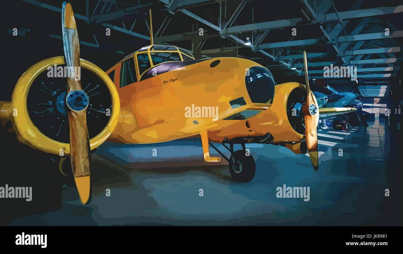 Aeromobile. Avro Anson MK II l'Avro Anson è stato sviluppato dalla società Avro 652 aereo di linea nel 1935 per soddisfare la Royal Air Force Illustrazione Vettoriale