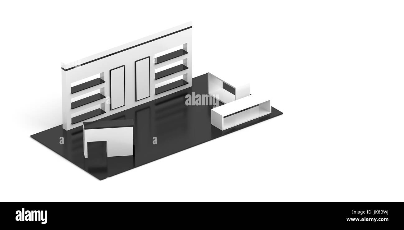Mostra vuoto chiosco, con copia spazio. Originale 3d rendering project Foto Stock