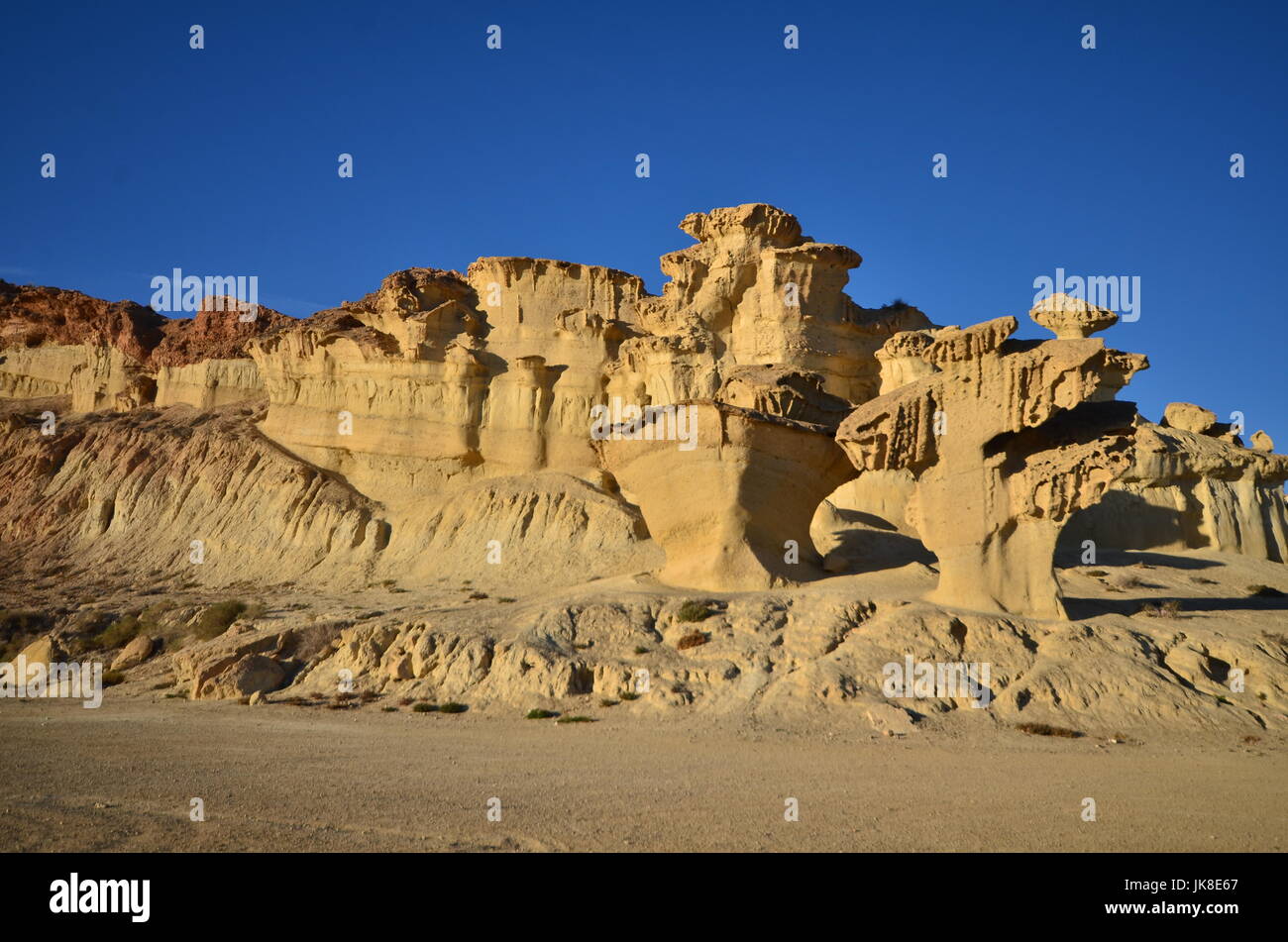 Le formazioni rocciose in Bolnuevo, Mazarrón Foto Stock