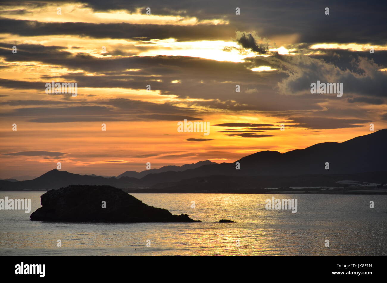 Tramonto a Bolnuevo, Costa de Mazarrón Foto Stock