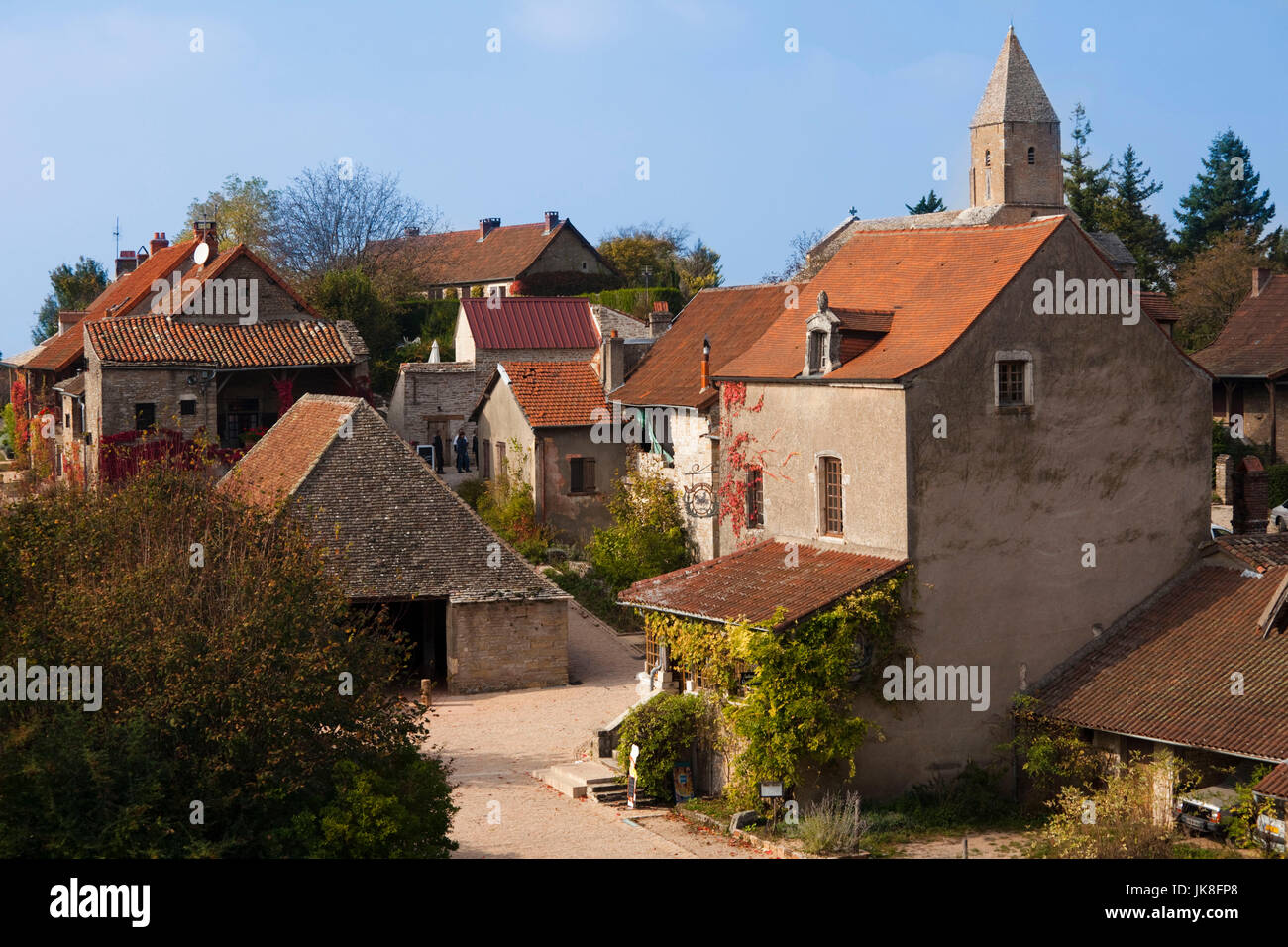 Francia, Saône-et-Loire Reparto, Regione Borgogna, Area Maconnais, Brancion, vista villaggio Foto Stock