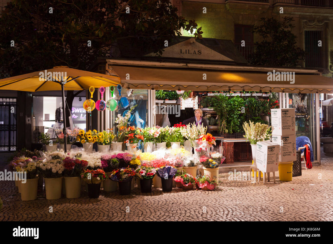 Spagna, Andalusia la regione, la provincia di Cadiz Cadice Cadiz, Plaza de Topete, sera, NR Foto Stock