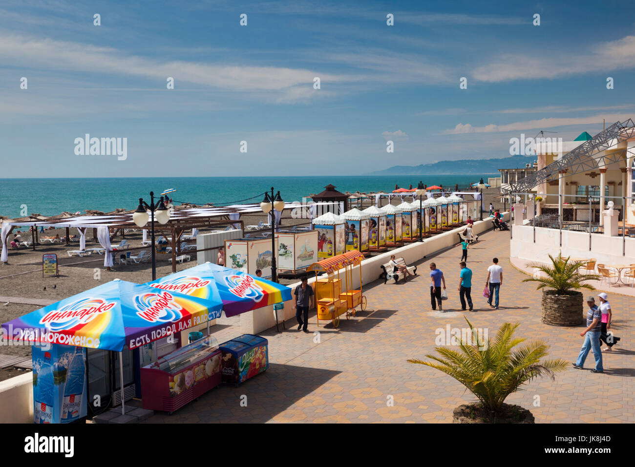 Russia, il litorale del Mar Nero, Sochi, Riviera Beach Foto Stock