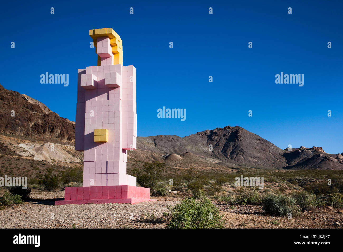 Stati Uniti d'America, Nevada, Grande Bacino, Beatty, riolite città fantasma, Goldwell Open Air Museum, Lady deserto dal dottor Hugo Heyrmann Foto Stock