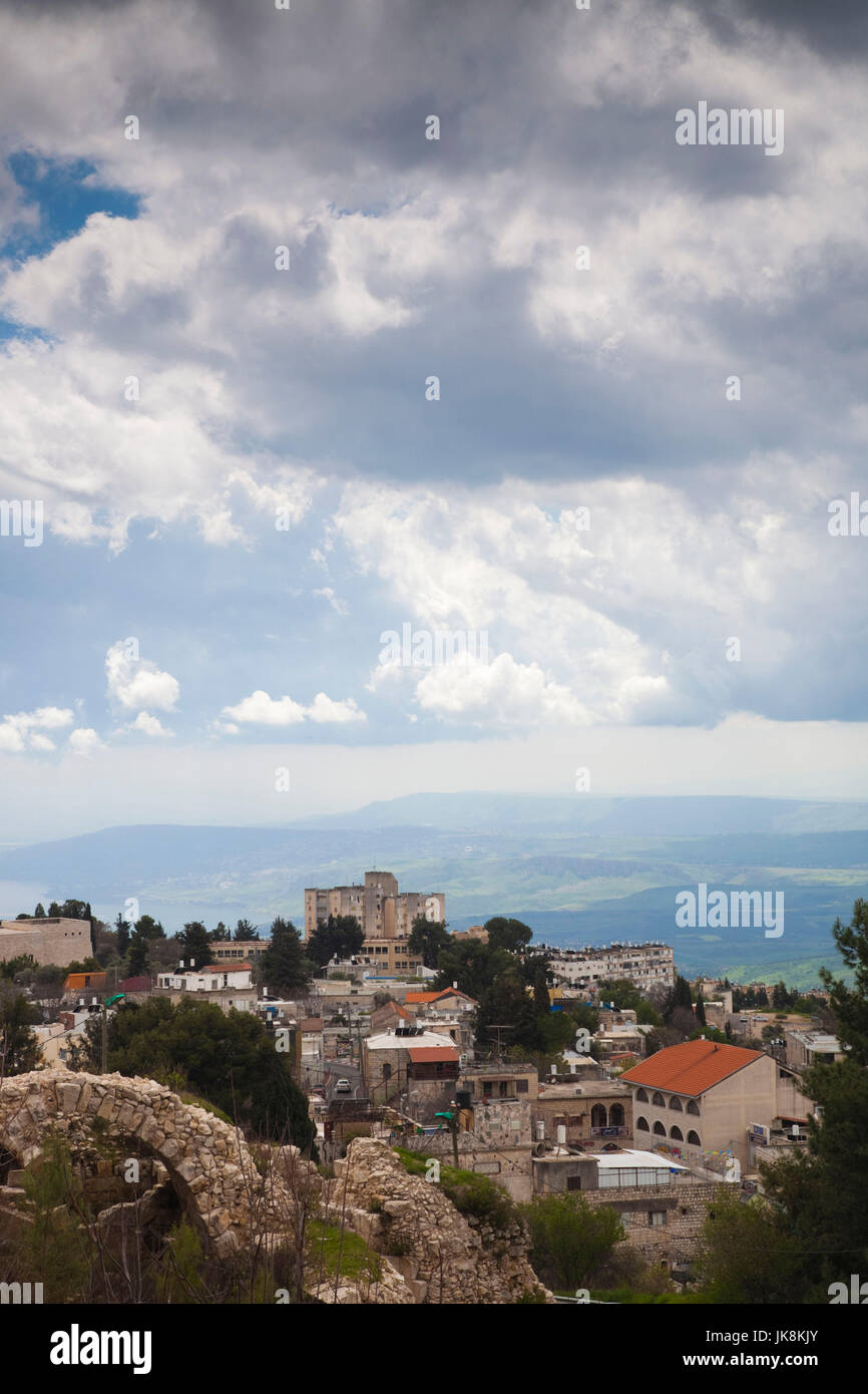 Israele, Galilea superiore, Tsfat, elevati città vista dal Parco della Cittadella Foto Stock