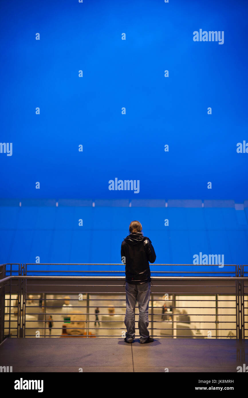 Stati Uniti, California, nel sud della California, Los Angeles, Los Angeles County Museum of Art, LACMA, ampio museo di arte contemporanea, visitatore NR, sera Foto Stock