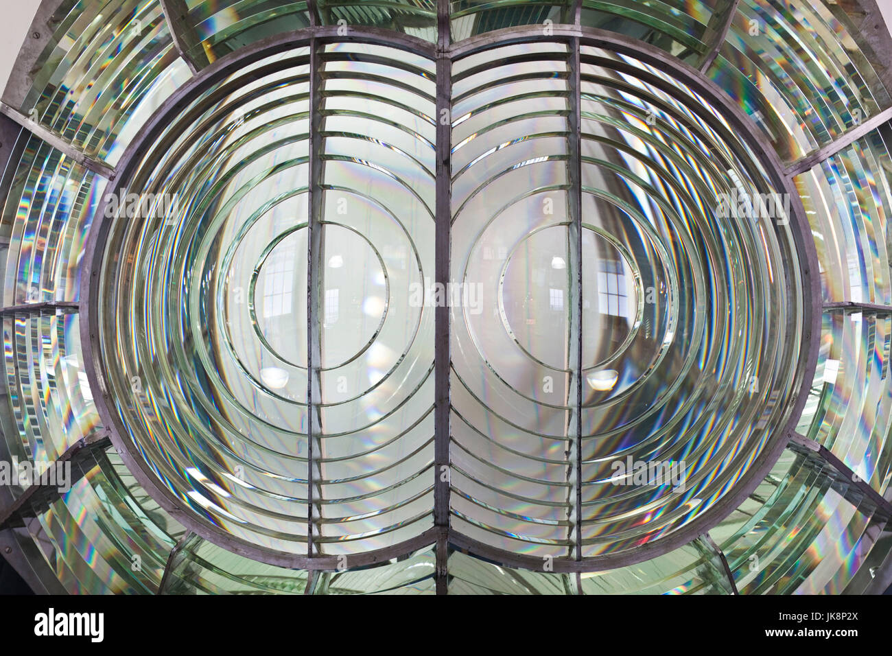 Stati Uniti d'America, la California, la California del Nord, costa Nord, punto Arena, punto Arena Lighthouse, lente di fresnel dettaglio Foto Stock