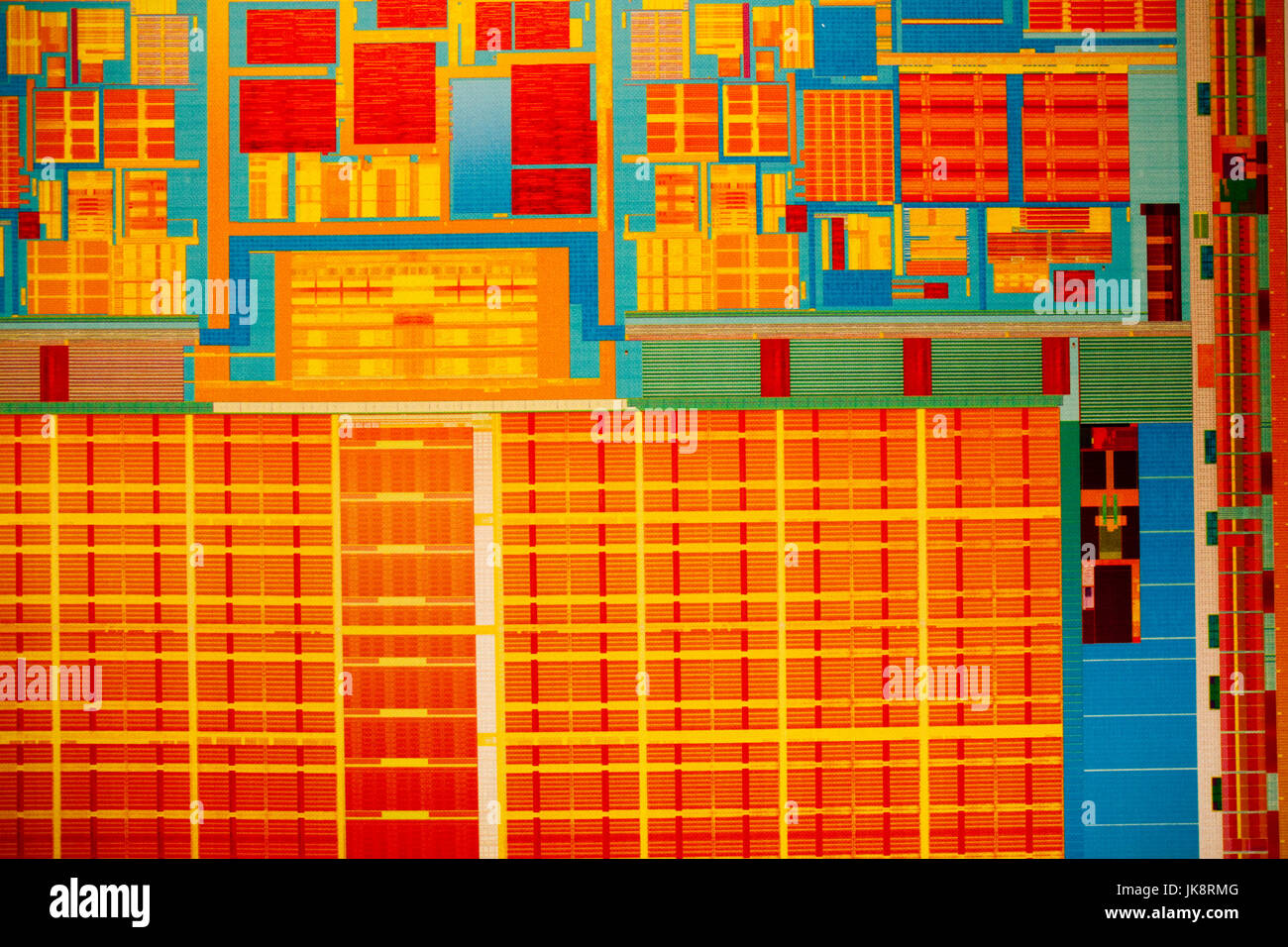 Stati Uniti, California, Santa Clara, Intel Museum, il dettaglio del circuito integrato Foto Stock
