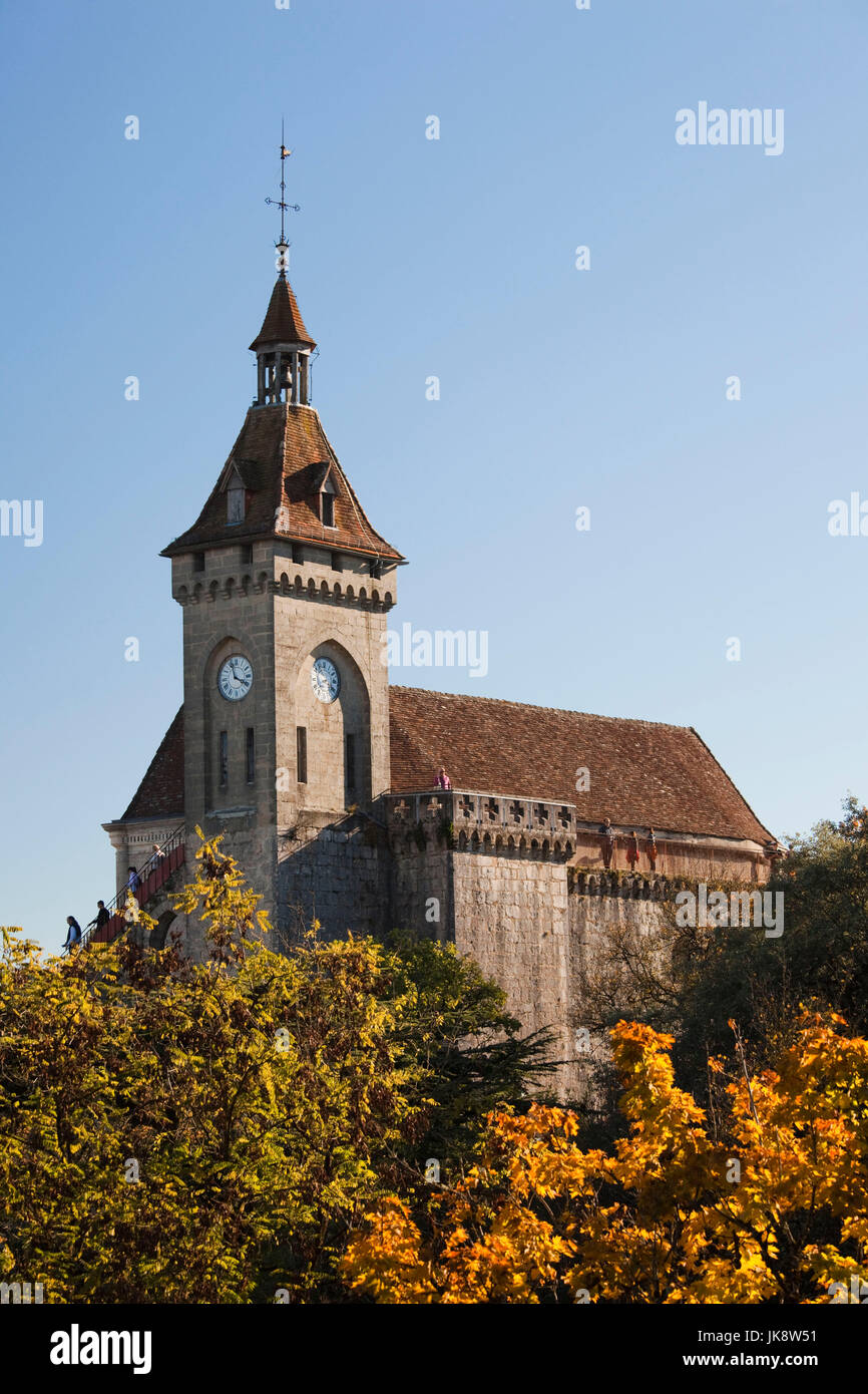Francia, regione Midi-Pyrenees, lotto Reparto, Rocamador, città alta chateau Foto Stock