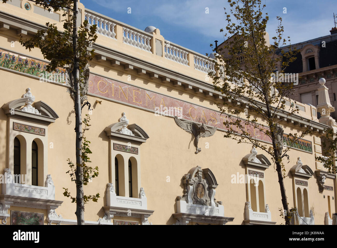 France, Languedoc-Roussillon, Dipartimento Pyrenees-Orientales, Perpignan, Cinema Castillet edificio Foto Stock