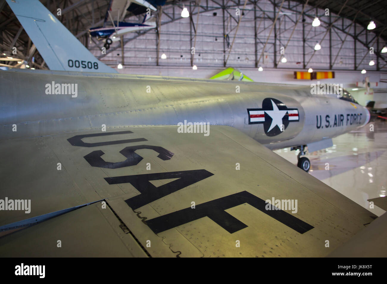 Stati Uniti d'America, Colorado, Denver, Ali sopra le montagne rocciose, Museo dell'aria e dello spazio, F-104 Starfighter, dettaglio Foto Stock