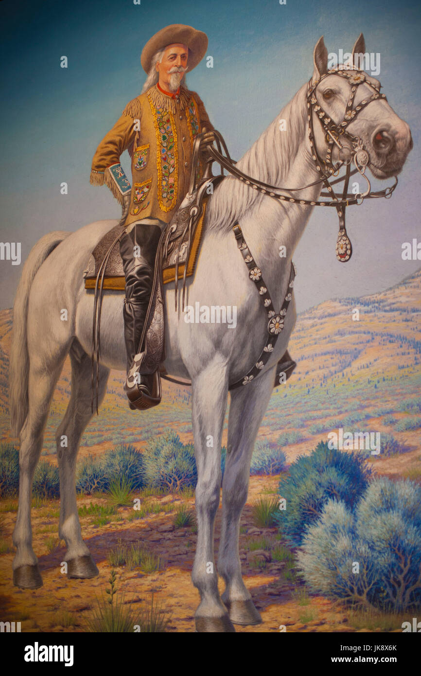 Stati Uniti d'America, Colorado, Golden, Lookout Mountain, museo di Buffalo Bill, pittura di Buffalo Bill Foto Stock