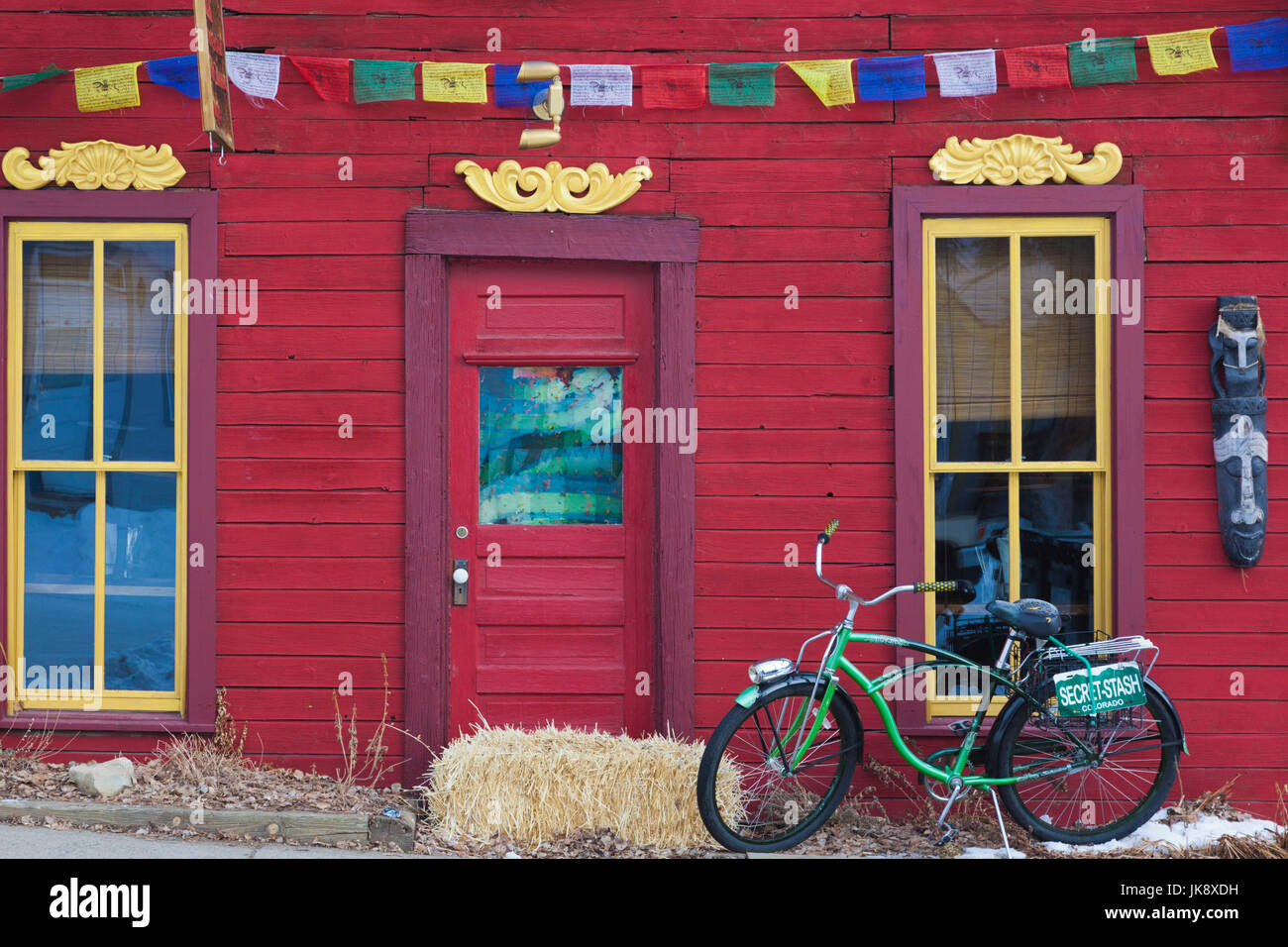 Stati Uniti d'America, Colorado, Crested Butte, preghiera tibetano Bandiere Foto Stock