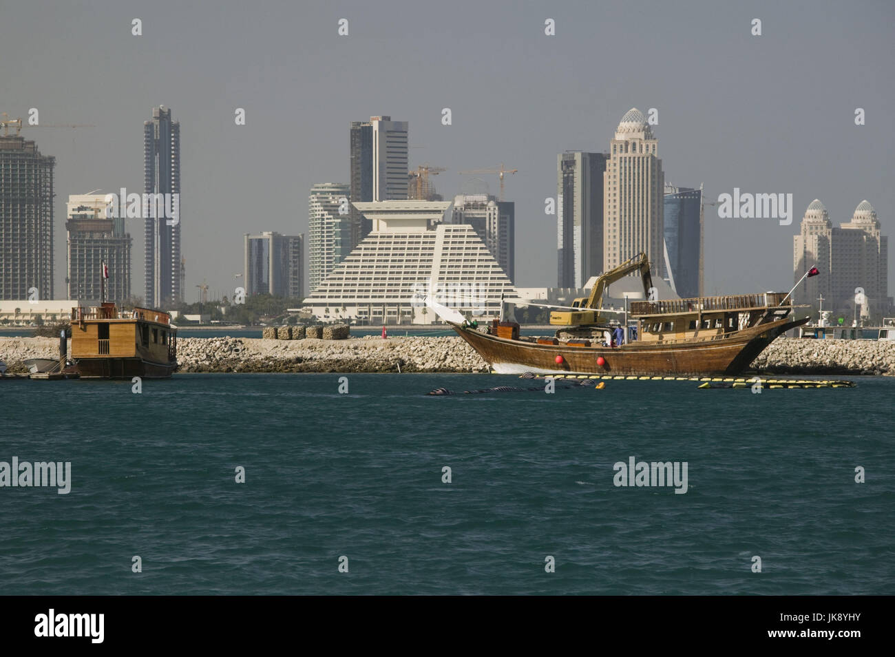 Katar, Doha, West Bay, Hafen e dhows, Foto Stock
