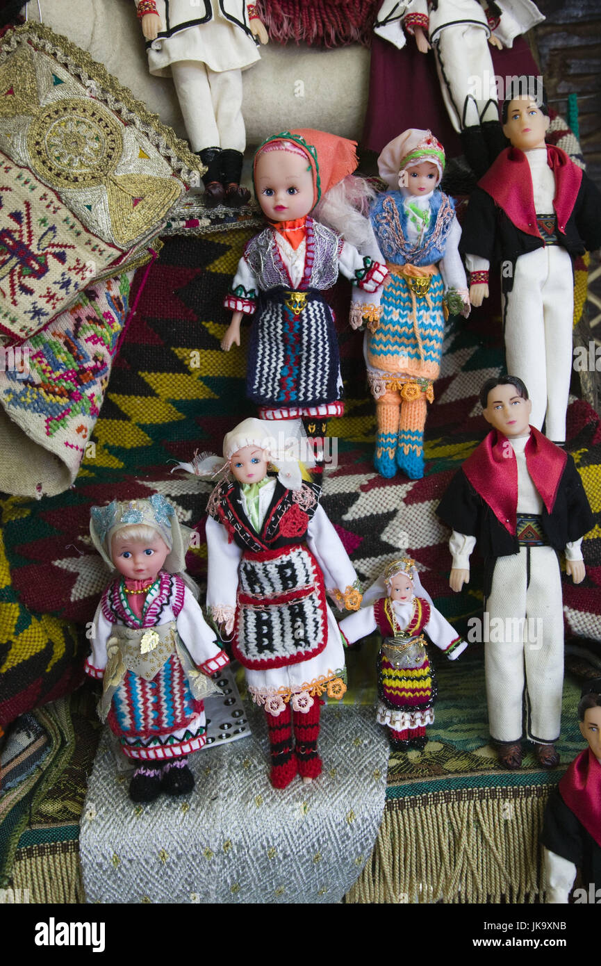 Mazedonien, Ohrid, Souvenirgeschäft, Puppen, traditionell, makedonisch, Foto Stock