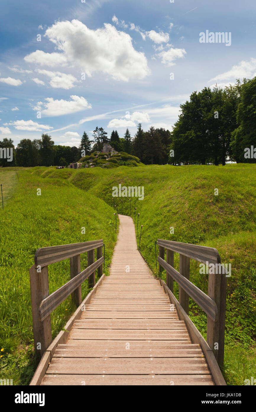 Francia, regione Piccardia, dipartimento della Somme, dai campi di battaglia della Somme, Beaumont-Hamel, Beaumont-Hamel Newfoundland Memorial, sito storico nazionale del Canada, guerra mondiale di un campo di battaglia e Memoriale di truppe canadesi Foto Stock