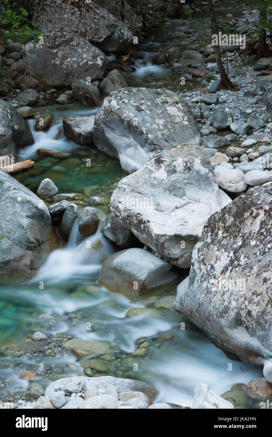 Francia, Corsica, Haute-Corse reparto centrale Monti Regione, Corte-zona, Gorges de la restonica, fiume Restonica Foto Stock