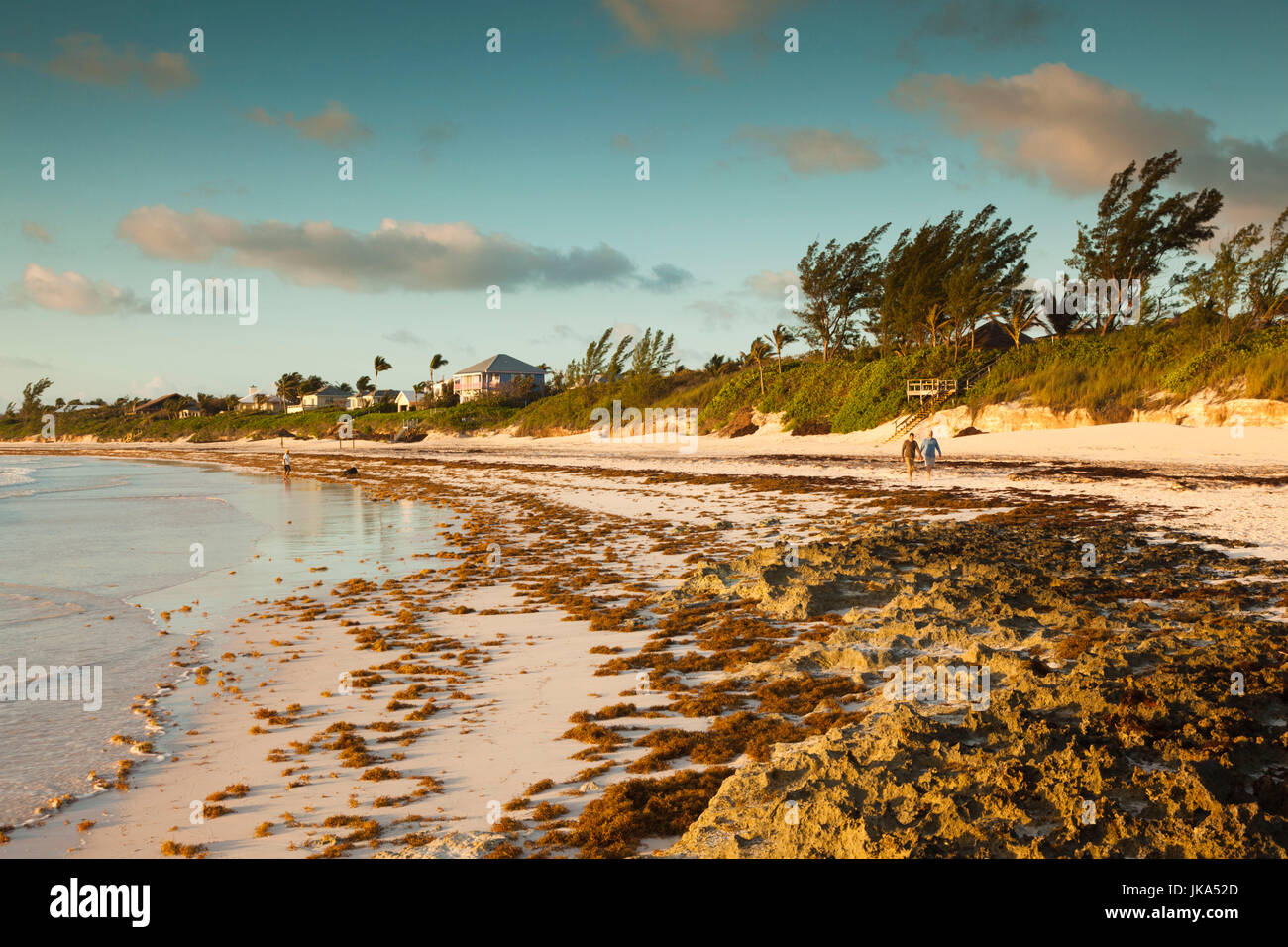 Bahamas, Eleuthera Island Harbour Island, sabbie rosa Beach, alba Foto Stock