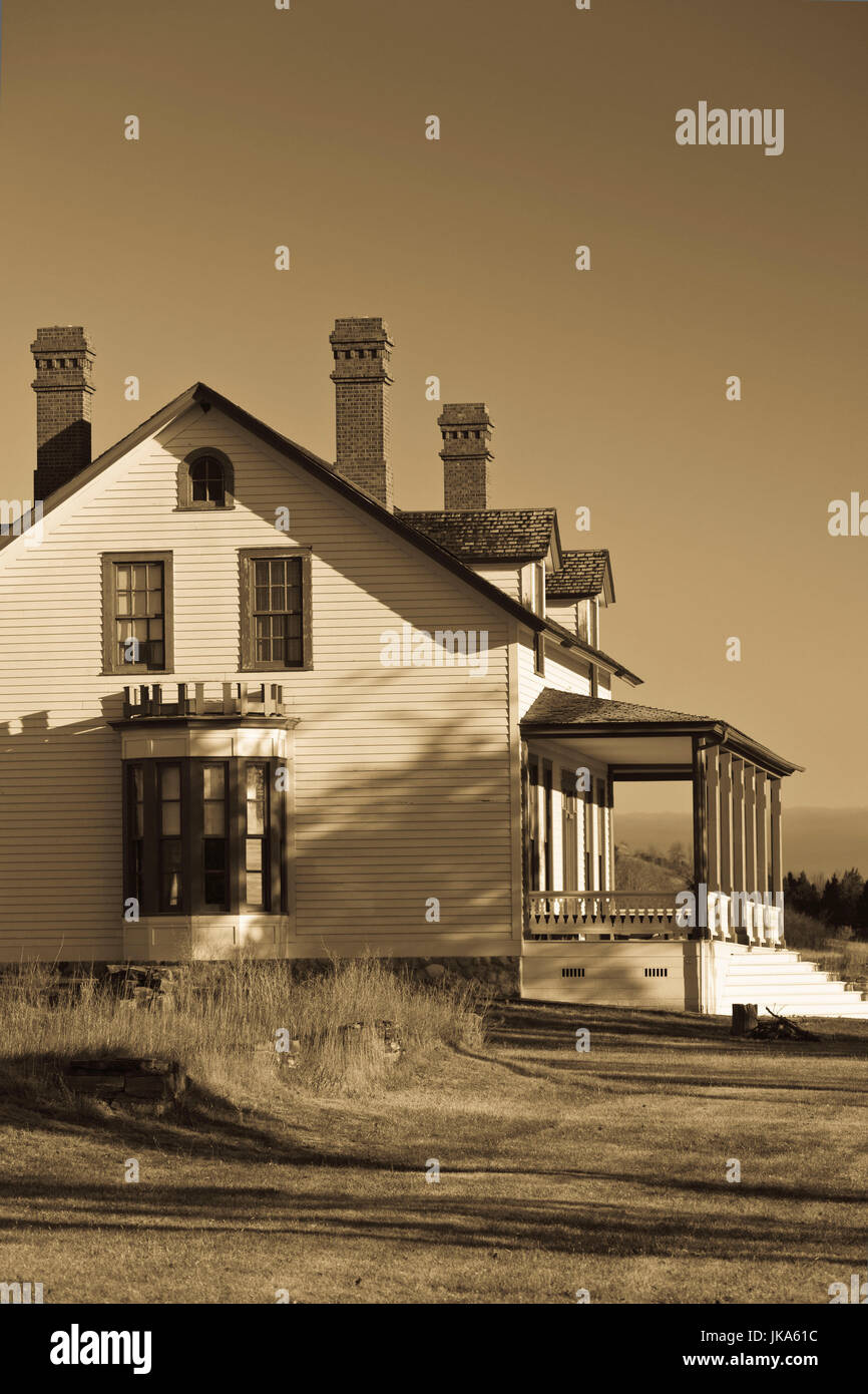 Stati Uniti d'America, North Dakota, Mandan, Fort Abraham Lincoln del Parco Statale di Custer, Casa del tenente Col George Custer al momento della sua sconfitta nella battaglia di Little Big Horn Foto Stock