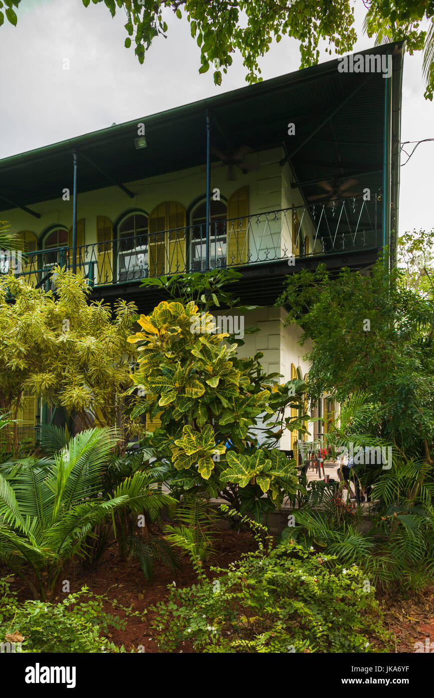 Stati Uniti d'America, Florida, Florida Keys, Key West, Hemingway House, ex residenza del famoso scrittore americano, esterna Foto Stock