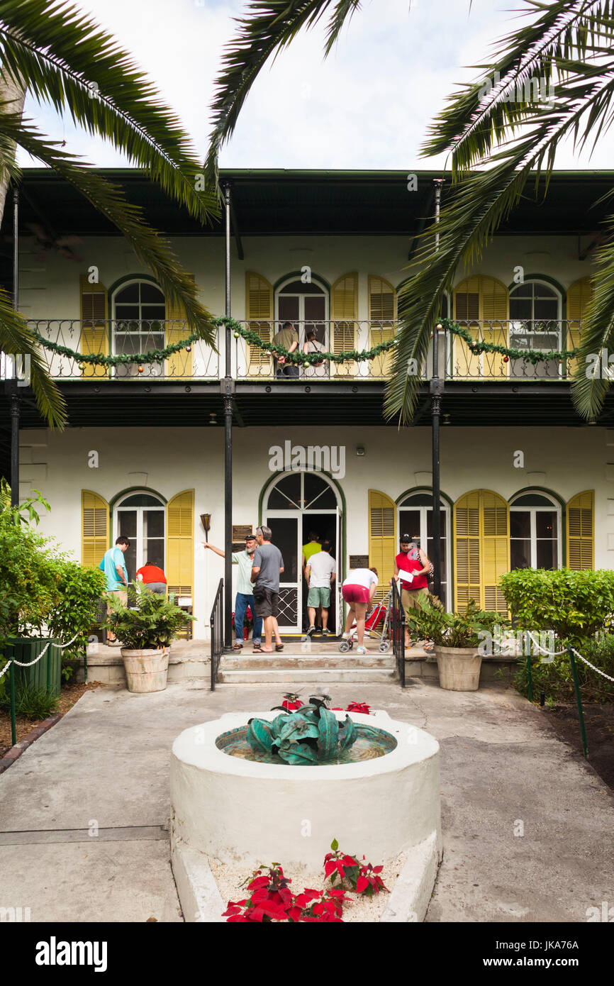 Stati Uniti d'America, Florida, Florida Keys, Key West, Hemingway House, ex residenza del famoso scrittore americano, esterna Foto Stock