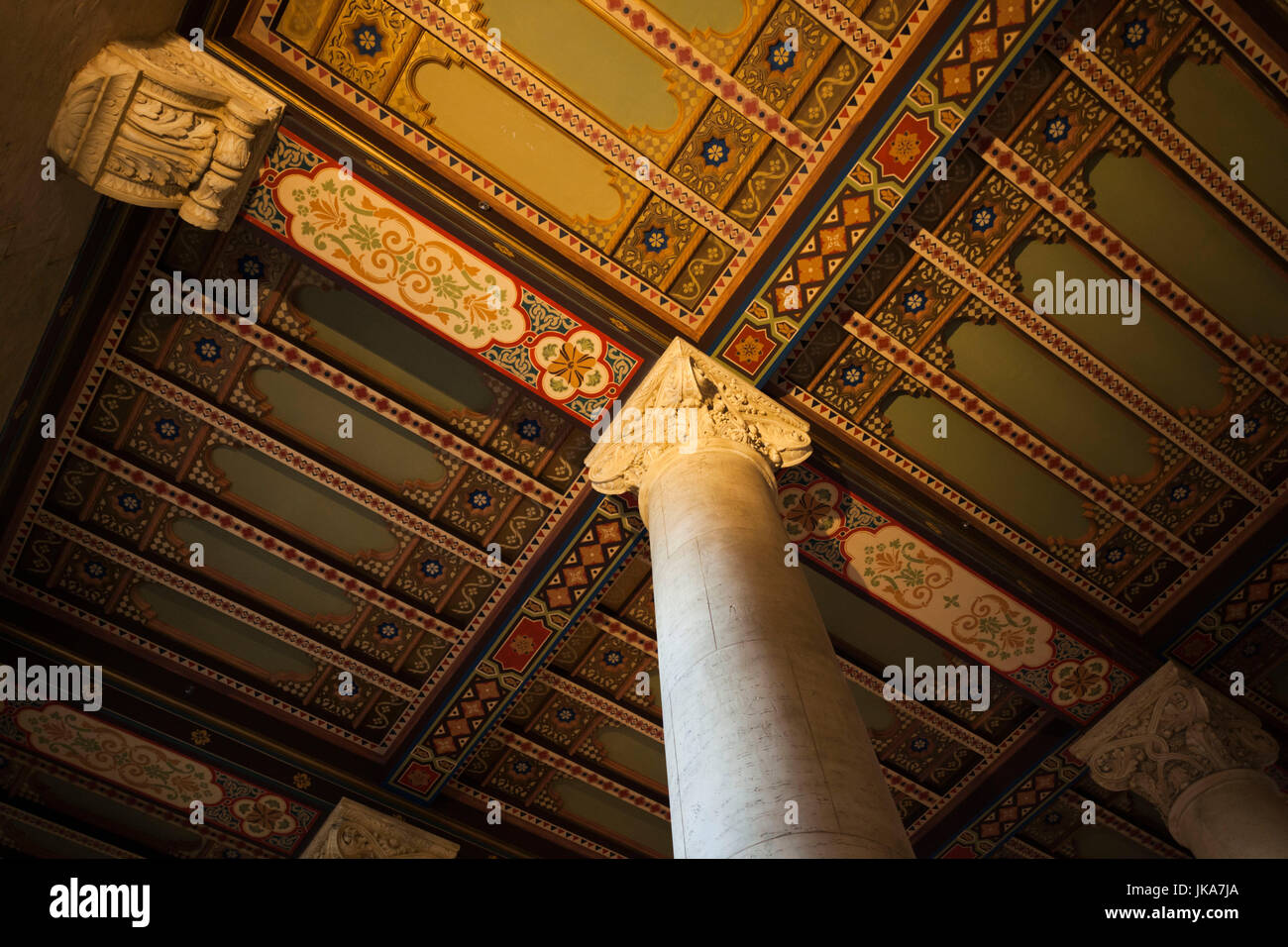 Stati Uniti d'America, Florida, Coral Gables, il Biltmore Hotel lobby e soffitto Foto Stock